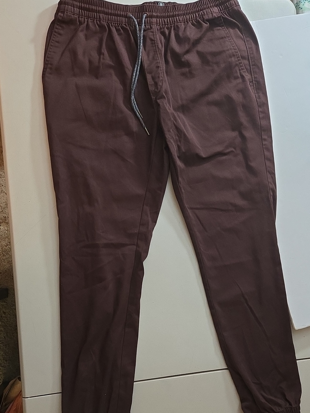 Volcom Frickin Modern Tapered Jogger Pants Brown XL
